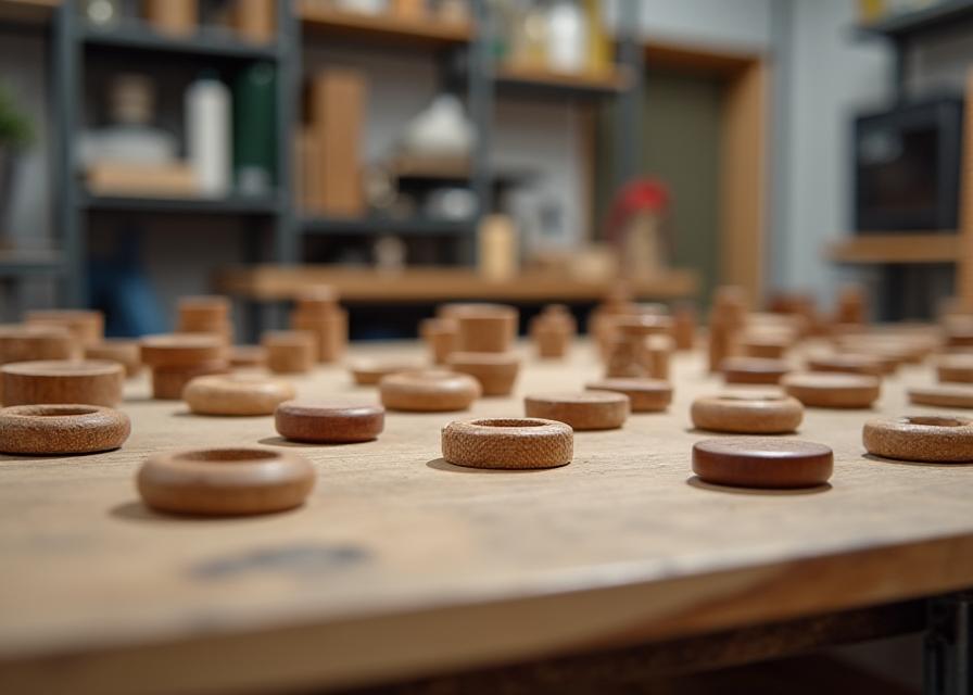 Production en petite série de bijoux en bois