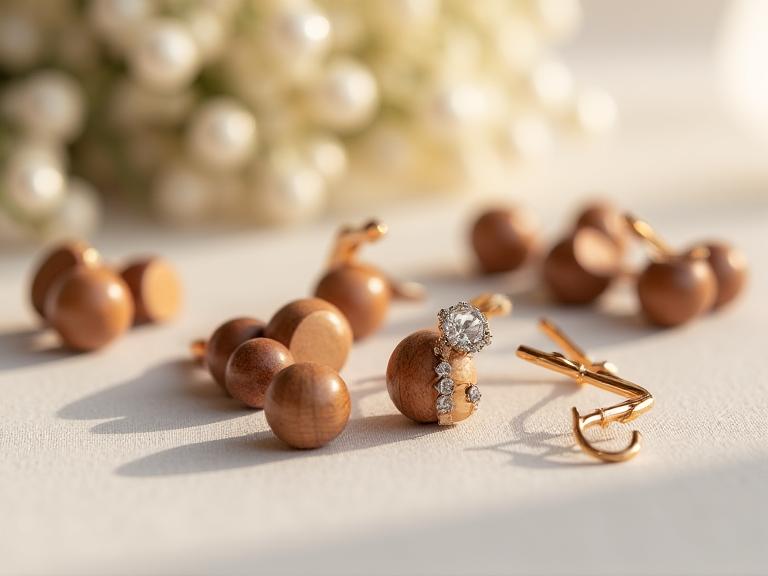 Accessoires en bois pour cérémonie de mariage